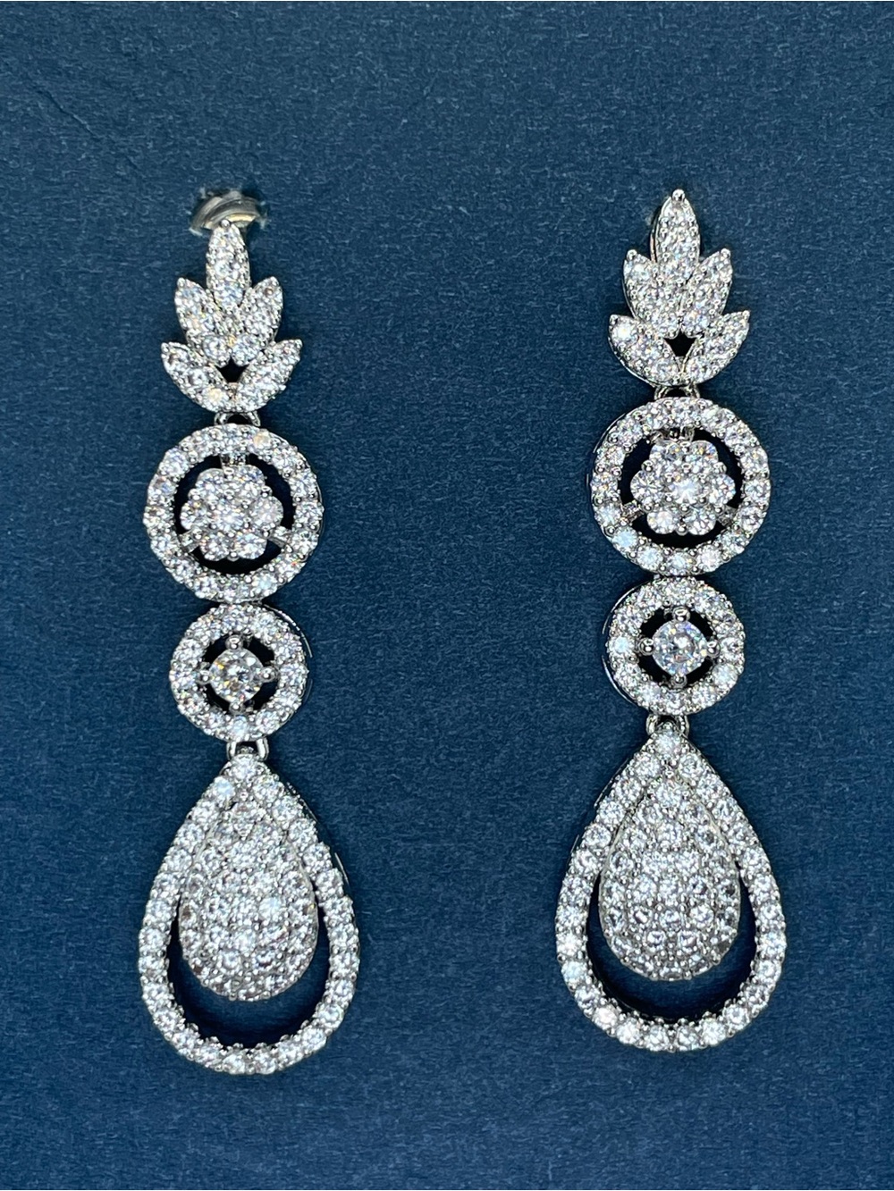 Swarovski Crystal Elements White Swarovski Crystal Dangle Earrings Formal